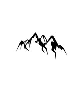 High Mountain Peak Camping Silhouette Art