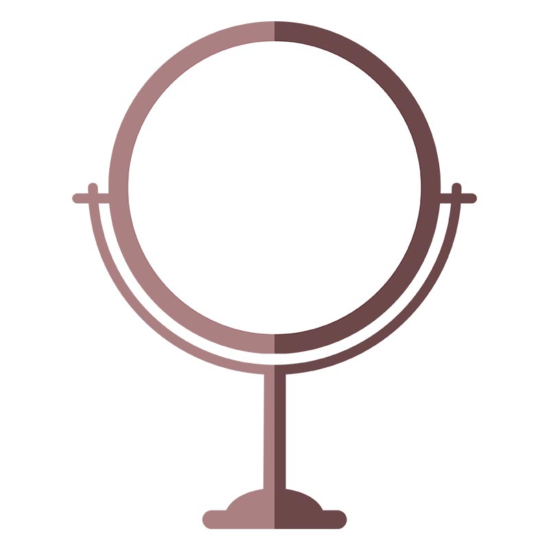 Stylish Round Hairdresser Mirror Vector Art