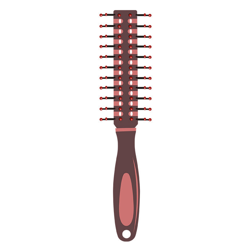 Curling Round Hair Brush Vector Art