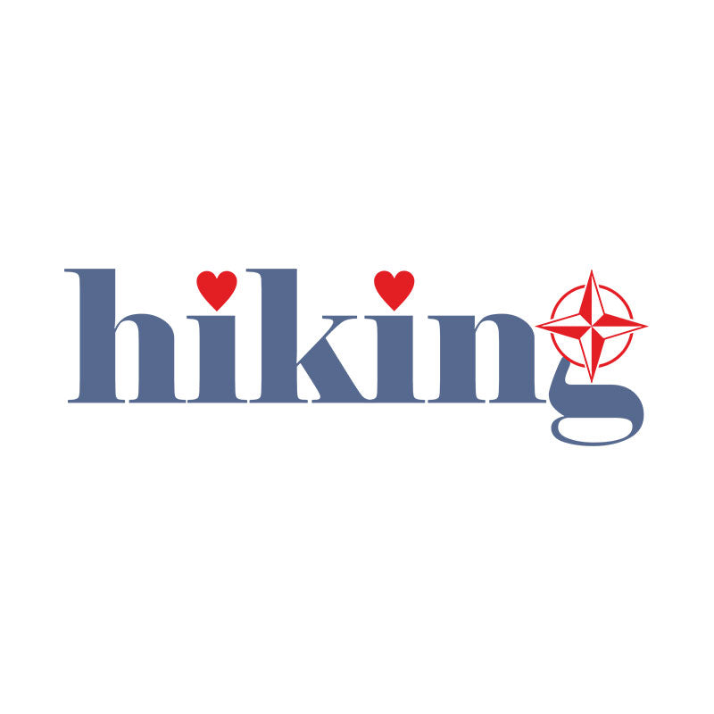 Lovely Hiking Title with Compass Vector Art