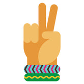 Hippie Wrist Banded Hand Made Peace Sign Vector Art