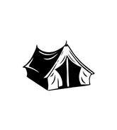 Massive Camping Group Tent Silhouette Art