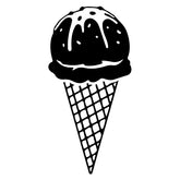 Sprinkled Chips Ball Cone Ice Cream Silhouette Art
