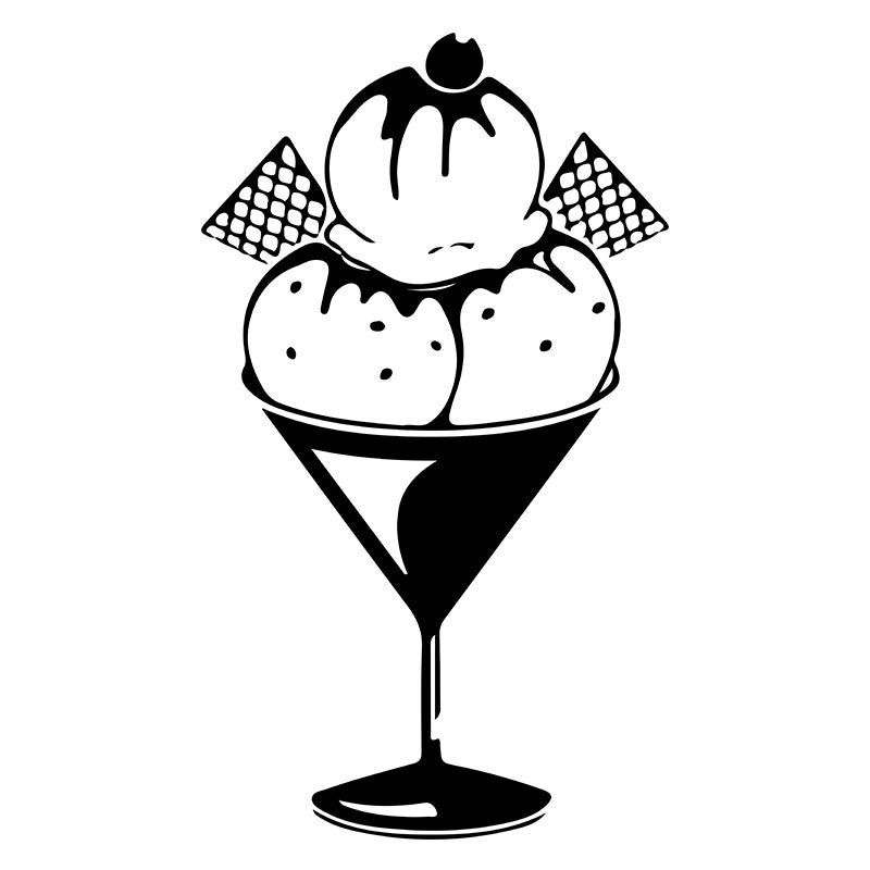 Chocolate Syrup Waffles Ice Cream Silhouette Art