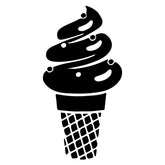 Checkered Cone Ice Cream Silhouette Art