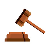 Presiding Judge Law Gavel and Soundblock Vector Art