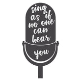 Enticing Karaoke Singing Mic Silhouette Art