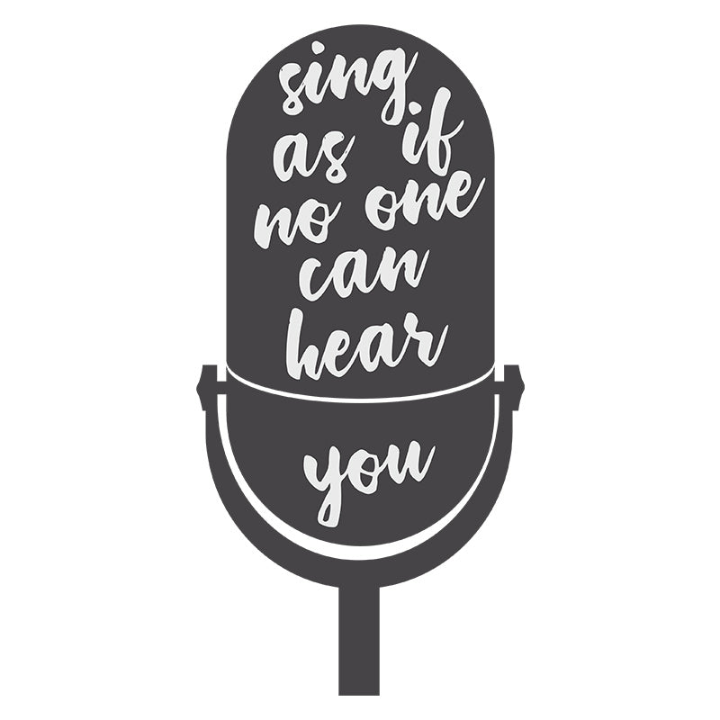 Enticing Karaoke Singing Mic Silhouette Art
