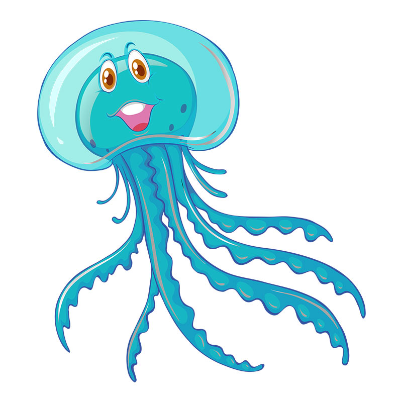 Blue Jelly Bubble Jellyfish Vector Art
