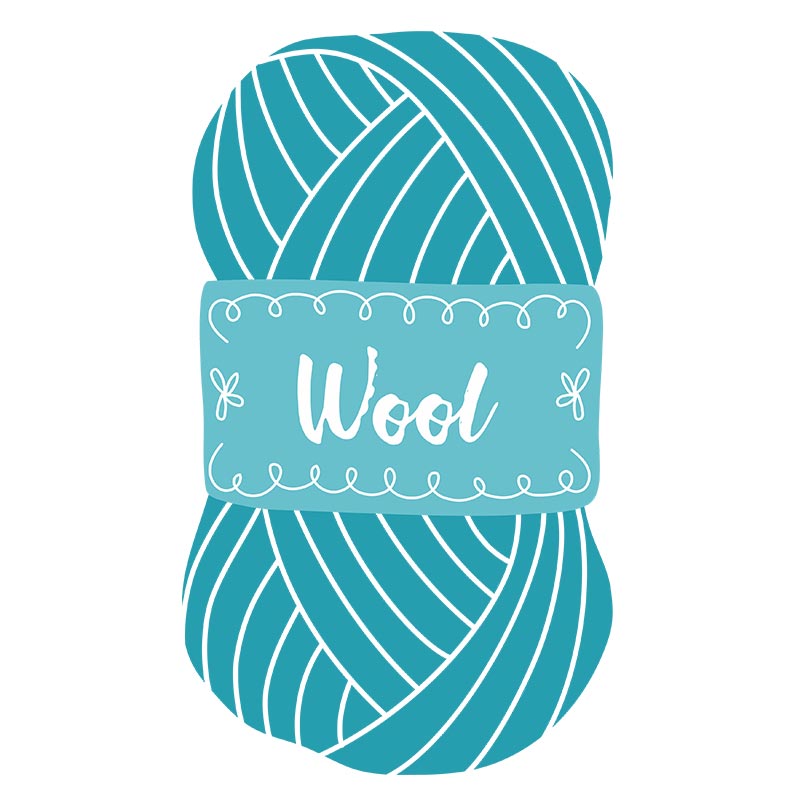 Blue Knitting Yarn Packed Wool Vector Art