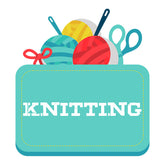 Valuable and Effectual Knitting Box Title Vector Art