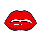 Enamoring Red Lipstick Lips Vector Art