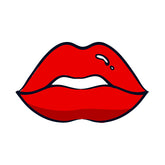Fascinating Red Hot Lipstick Lips Vector Art