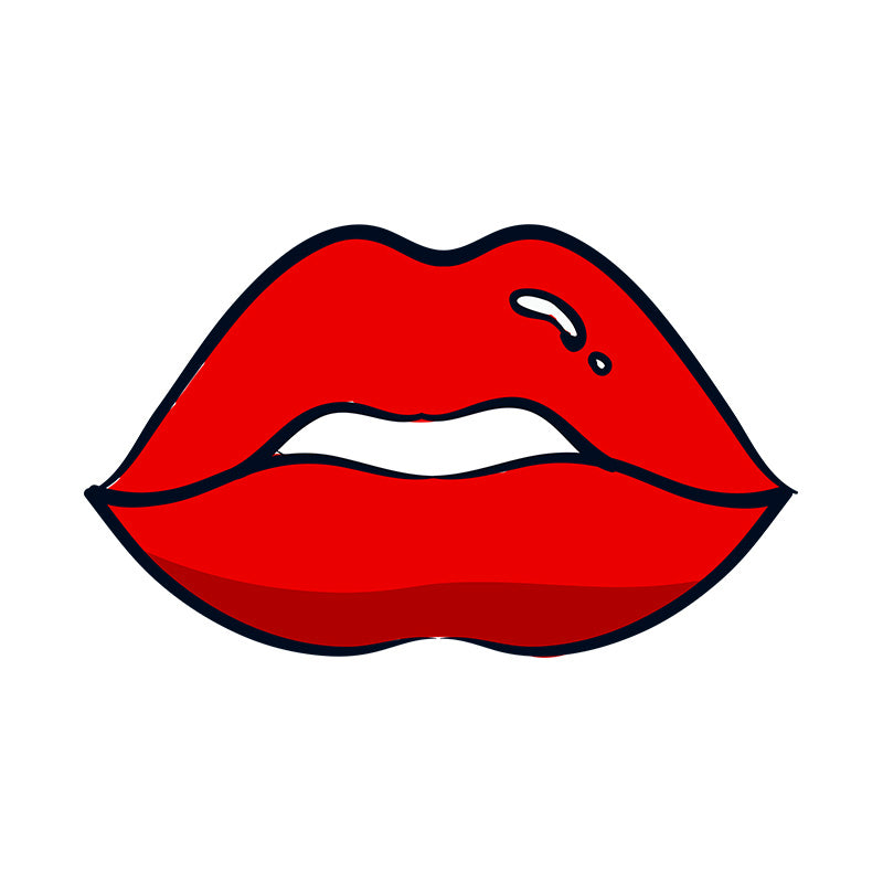 Fascinating Red Hot Lipstick Lips Vector Art