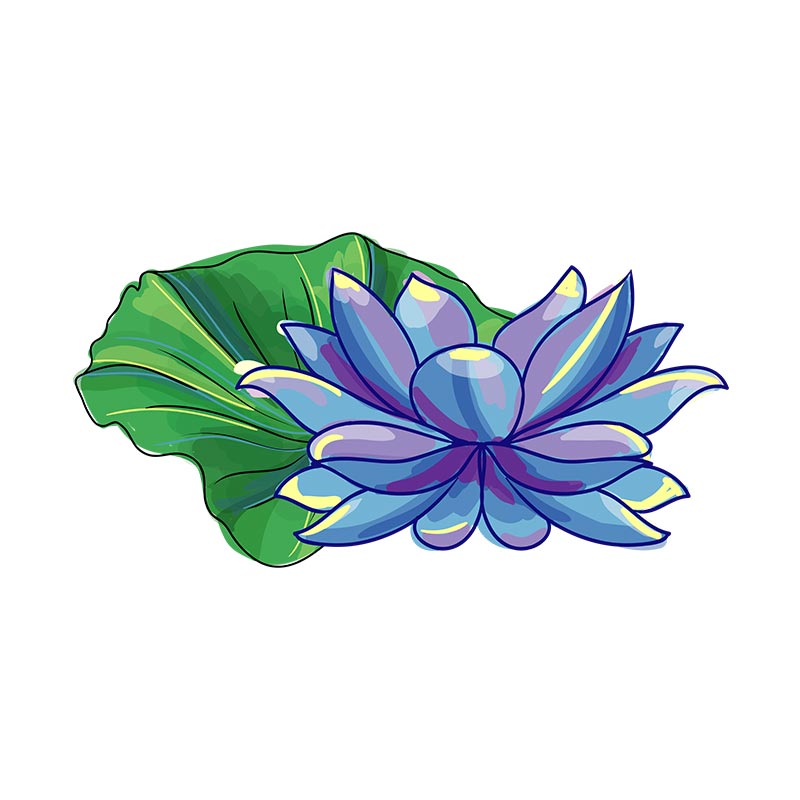 Blue Star Lotus Flower Vector Art