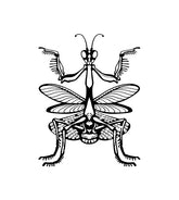 Camouflaged Flower Mantis Silhouette Art