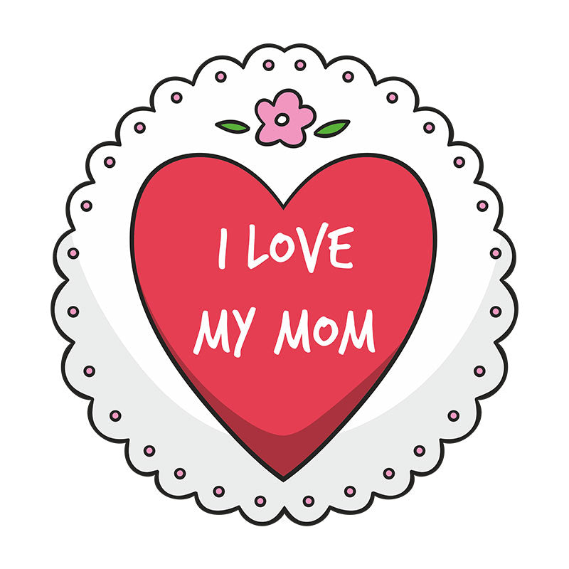I Love My Mom Vector Art