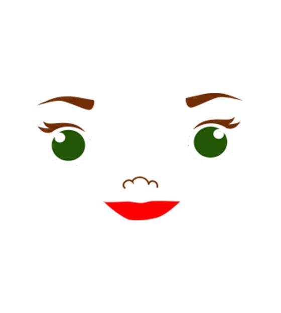 Green Beady Eyes and Red Lips Mermaid Face Vector Art
