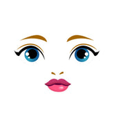 Beady Eyed and Pink Lipstick Mermaid Face Vector Art
