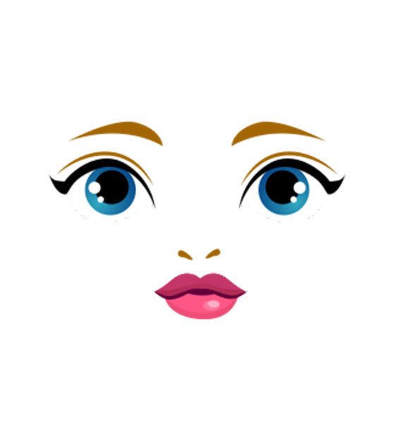 Beady Eyed and Pink Lipstick Mermaid Face Vector Art