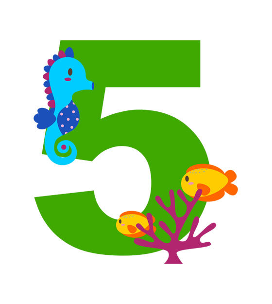 Mermaid Number 5 Vector Art