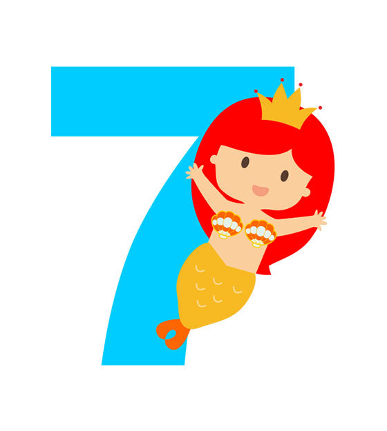 Mermaid Number 7 Vector Art