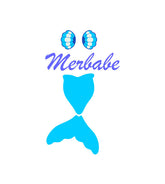 Merbabe Aquatic Blue Shell Bra Mermaid Tail Vector Art