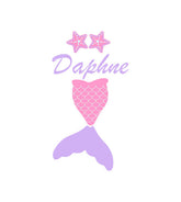 Daphne Baby Pink Shell Bra Mermaid Tail Vector Art