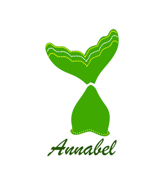 Annabel Emerald Green Upside Mermaid Tail Vector Art