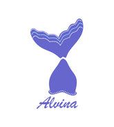 Alvina Cobalt Blue Upside Mermaid Tail Vector Art