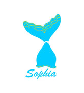 Sophia Robin Egg Blue Upside Mermaid Tail Vector Art