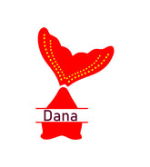 Dana Crimson Red Upside Mermaid Tail Vector Art