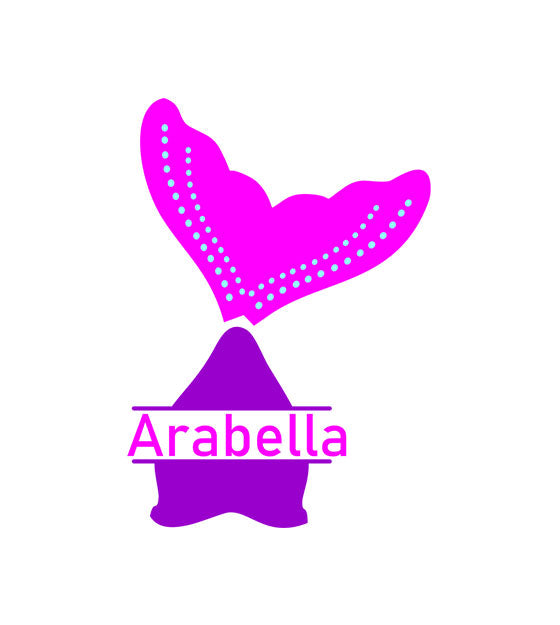 Arabella Amethyst Purple Upside Mermaid Tail Vector Art