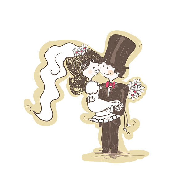 Bride and Groom Vector Art