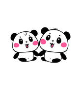 Cute Panda Pair Vector Art