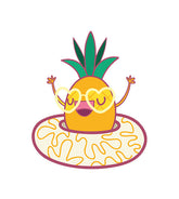 Enjoying Pineapple Vector