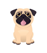 Hanging Tongue Pug Vector