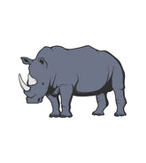 White Horn Rhinoceros Vector