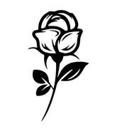 Black and White Rose Stencil Art