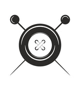 Button and Needle Stencil