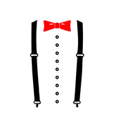 Suspenders Red Bow Vector