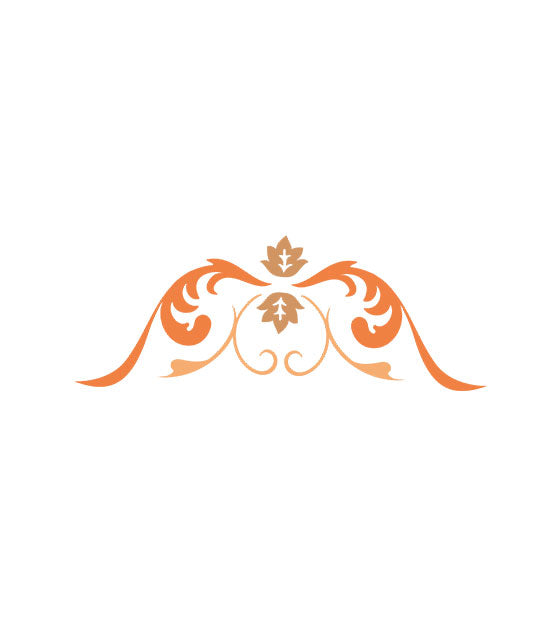 Orange Floral Border Vector