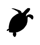 Majestic Swimming Sea Turtle Silhouette Art