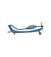 Blue Single Engine Piston Airplane Vector Art