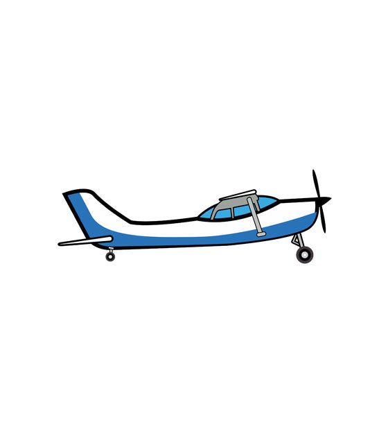 Blue Single Engine Piston Airplane Vector Art