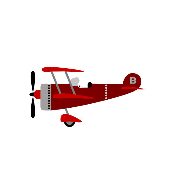 Elegant Red Color Biplane Aircraft Vector Art