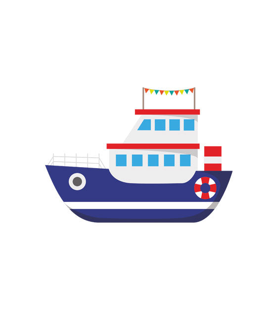 Blue Color Exotic Luxury Yacht Vector Art