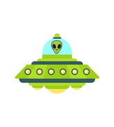 Mysterious Green Extraterrestrial UFO Vector Art
