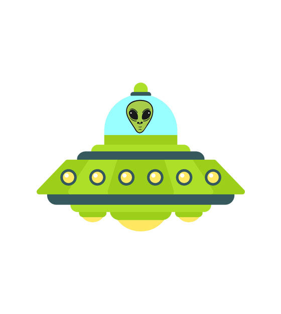 Mysterious Green Extraterrestrial UFO Vector Art