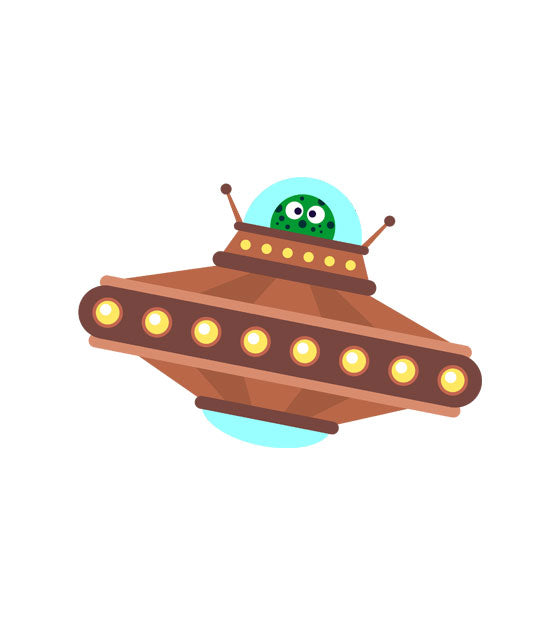 Spooky Brown Color Extraterrestrial UFO Vector Art